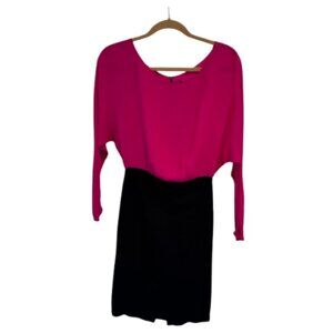 Alice + Olivia Pink Top with Bodycon Black Skirt Dress